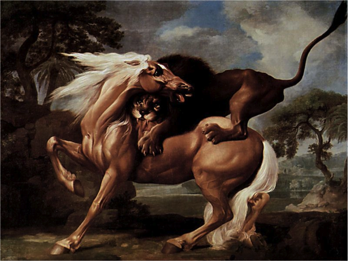 George Stubbs: Horse Attacked by a Lion, ca.1762